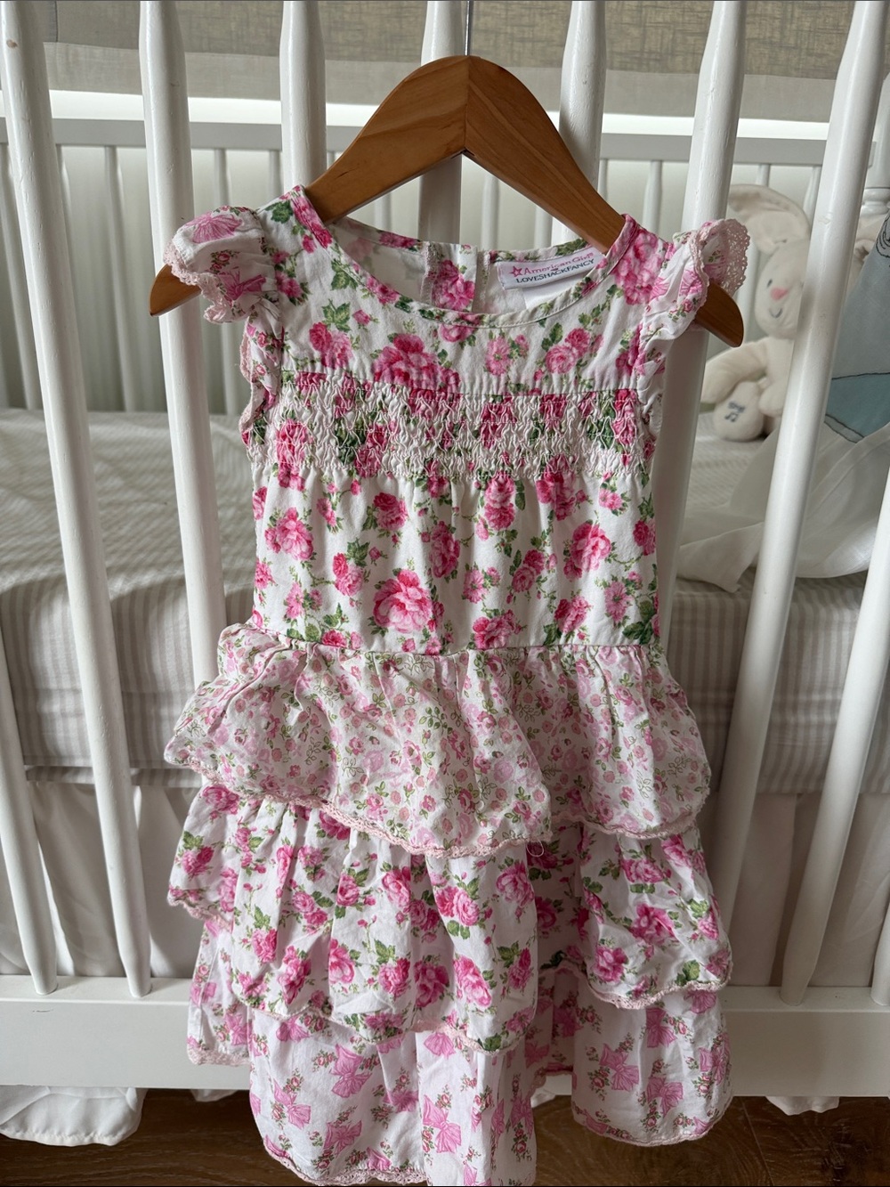 American Girl X LoveShackFancy Floral Ruffle Tiered Girls Dress - Pink